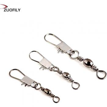 Accesorios de pesca con enclavamiento giratorio de acero, 50 unidades