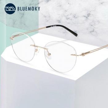 BLUEMOKY Men's Titanium Frameless Optical Glasses - Gold