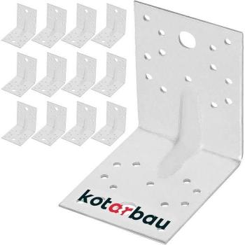 Conectores de ángulo KOTARBAU 100x100x80 mm - Acero galvanizado - Paquete de 12