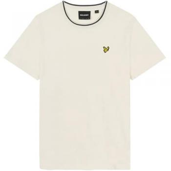 Lyle and Scott Mens Chalk Gunmetal Tipped T-Shirt - Male - Grey - Medium