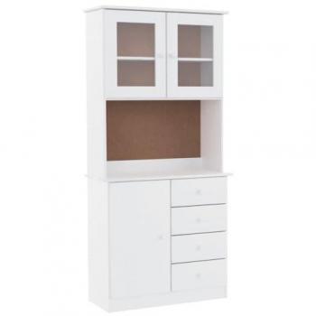 Highboard alta White 77x35x165 cm Solid Wood Pine Vidaxl