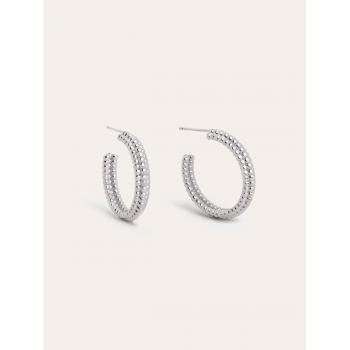 Pendientes Aro Triple Pebbles - Pendientes Ligeros con Tuerca a presión