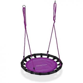 Round Nest Swing for Children, Adjustable Height, Ø 80 cm, Supports up to 100 kg, Purple