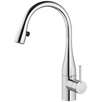Robinet de cuisine KWC Eve 10111102000FL, chrome, pivotant et extensible
