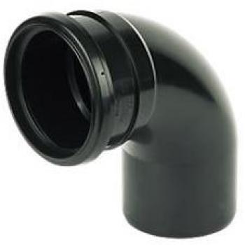 FloPlast 110mm Soil Pipe Bend Socket/Spigot 92.5° - Black