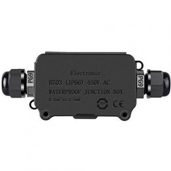 IP66 CoolWest Outdoor Junction Box – Two-Cable PG9 Black Gland