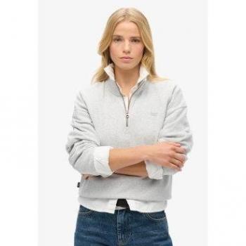 Sudadera con media cremallera Superdry gris para mujer
