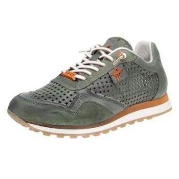 CETTI Baskets basses en cuir couleur kaki – Mixte – Adulte