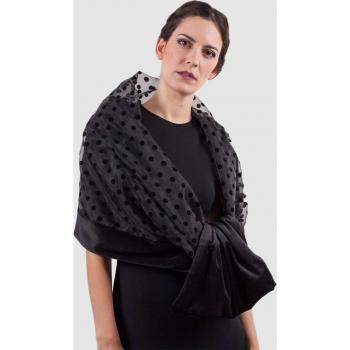 Chal Fiesta Terciopelo Lunares Negro MR Complements