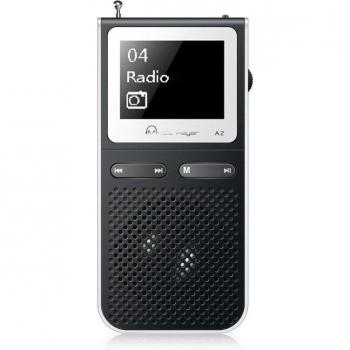 IQQ HiFi MP3 Player mit Lautsprecher, 8GB, 100 Stunden Spielzeit, integriertes FM-Radio, erweiterbar bis 128GB, tragbarer Musikspieler