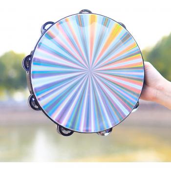 10-Inch Tambourine with Head and Double Row of Jingles