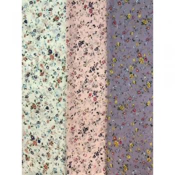 Tela de Gasa con Diseño de Flores y Cuentas 150cm