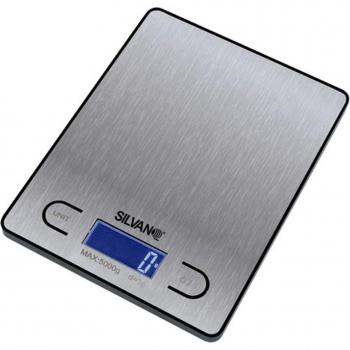 Báscula de Cocina Digital Silvano – Forma Rectangular, Acero Inoxidable, Pantalla LCD