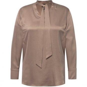Ulla Popken Longbluse Cuprobluse Schluppe V-Ausschnitt Langarm