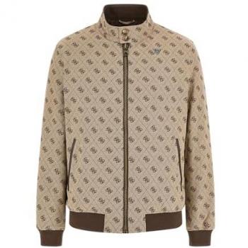 Chaqueta Guess Monogram Arena y Marrón