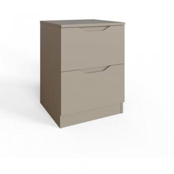 FWStyle Putty Modern Bedside Table – 2 Drawer Beige Edition