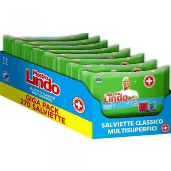 Mastro Lindo Salviette Igienizzanti Multisuperficie Classico 270 Pezzi