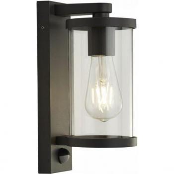 Searchlight Lighting Black Outdoor Wall Porch Light with PIR Sensor