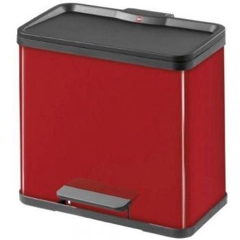 Hailo Trento Cubo de Reciclaje, Acero, Rojo