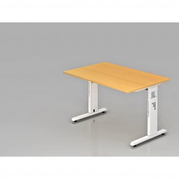 Mcbuero.de Schreibtisch C-Fuß 120x80cm Buche/Weiß