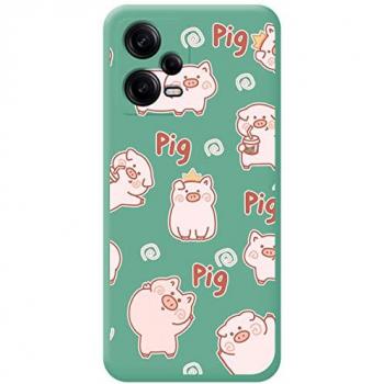 Funda de Silicona Verde para Xiaomi Redmi Note 12 Pro+ Plus 5G Diseño Cerdos