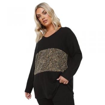 Sweat à motifs léopard noir Yours Curve