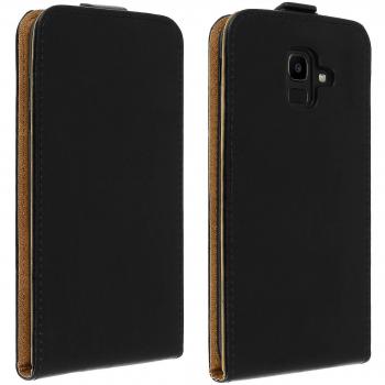 Coque Silicone Gel Avizar pour Samsung Galaxy J6 – Éco‑Cuir Noir