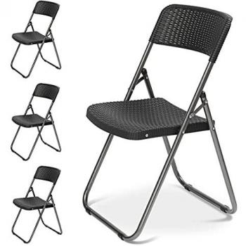Polyrattan‑Gartenstuhl Set – 200 kg Belastbarkeit, kompakt klappbar