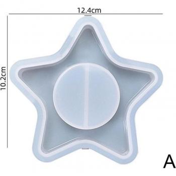 Soporte de Vela Silicona con Diseño Estrella Cinco Puntas