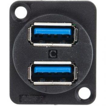 Conector USB 3.0 Hembra Recto 2 Puertos
