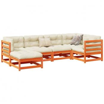 VidaXL 6 Piece Patio Sofa Set Wax Brown Solid Wood Pine