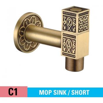 Vintage Brass Wall‑Mounted ½” Wash‑Machine Faucet