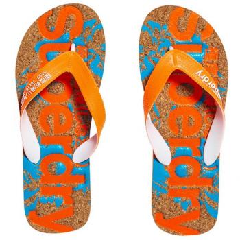 Superdry PRINTED CORK FLIP FLOP Chanclas Hombre, Multicolor