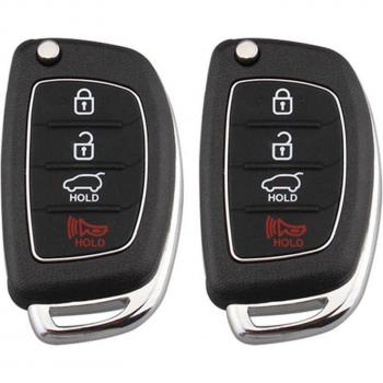 2pcs Key Fob Case for Hyundai I10 I20 I30 I35 I40 Genesis Smart Key (Black)