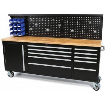 HBM Multifunktionale Holzwerkbank mit Rückwand 215 cm