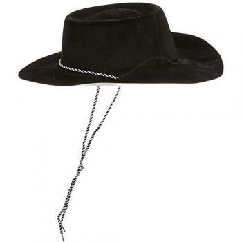 Black Flocked Plastic Cowboy Hat by Smiffys