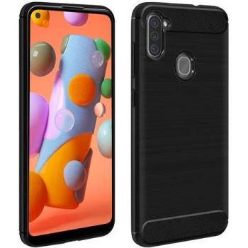 Coque Avizar Galaxy A11 Souple Protection Carbone Noir