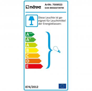 Naeve Leuchten Glaspendelleuchte 3 flg. Metallglanz (768501+085323)