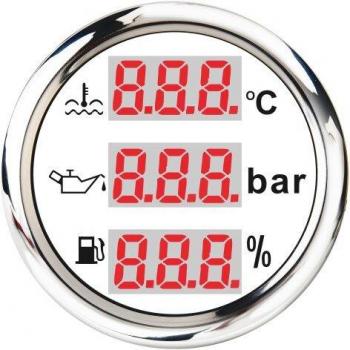 3 in 1 Digital Gauge 52MM for Water Temp, Oil Pressure, Oil Level