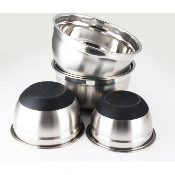 Non-Slip Silicone Base Stainless Steel Mixing Bowls - 18/20/22cm