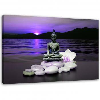 Violette Buddha Leinwandkunst 60x40