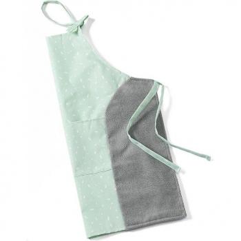 Wipeable Cotton Canvas Cooking Apron - Oil-Proof, Sleeveless, 160g