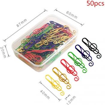 50 Count Music Note Shaped Paper Clips