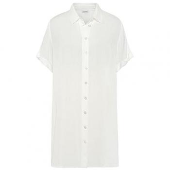 Longbluse LASCANA Gr. 40, weiß Damen Blusen mit Knopfleiste