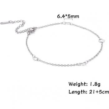 Hollow Heart Stainless Steel Women's Anklet