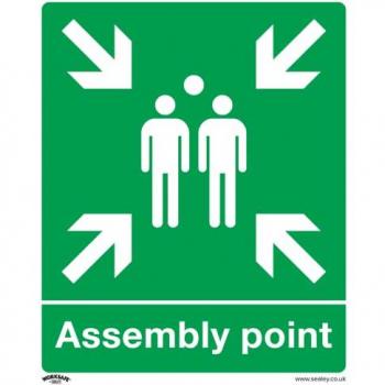 Sealey Rigid Plastic Assembly Point Sign 250mm 300mm Standard