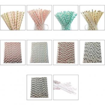 Pajitas de Papel Estrellas y Rayas para Eventos