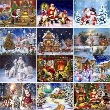 Diamanten-Christmas-Santa-Mosaik: 20 × 30 cm in Rot