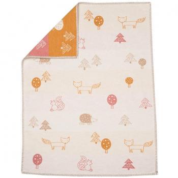 Baumwolldecke WALDTIERE (75x100) in offwhite