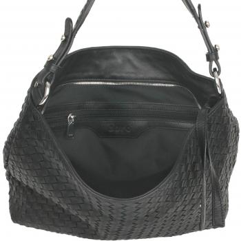 Abro Black Nappa Piuma Handtasche – Geflochtenes Beuteltaschenmodell (ab-28507-36-18)